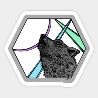 Colourful Wolfe Sticker